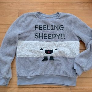 Delia’s Girl size 10 (I think it runs small) “Feeling Sheepy” fuzzy top